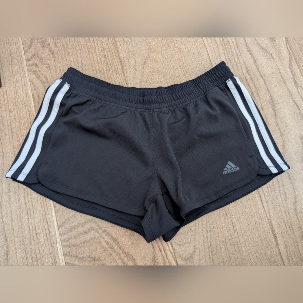 Adidas Black Women’s Athletic Shorts with White Side Stripes. Size Small. - Picture 1 of 4